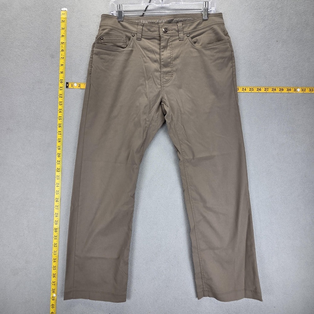 PrAna Pants Mens 33x27 Brown Brion Slim Stretch Nylon‎ Chino Hiking Outdoor